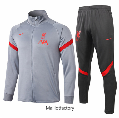 Achat Veste Survetement du foot Liverpool 2020/21 Gris clair