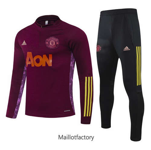 Achat Survetement du foot Manchester United 2020/21 Jujube Rouge champions league