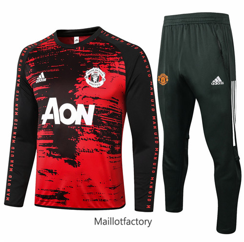 Achat Survetement du foot Manchester United 2020/21 Noir/Rouge