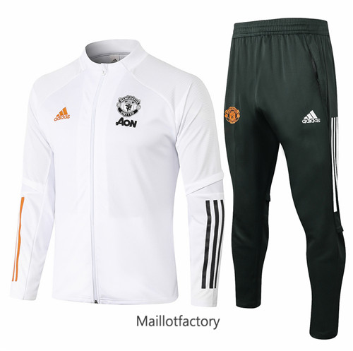 Achat Veste Survetement du foot Manchester United 2020/21 Blanc