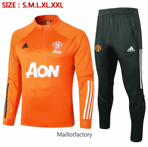 Achat Survetement du foot Manchester United 2020/21 Orange