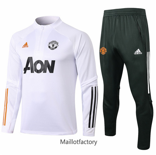 Achat Survetement du foot Manchester United 2020/21 Blanc