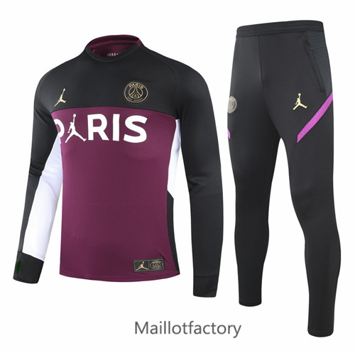 Achat Survetement du foot PSG Jordan 2021/22 Violet Col Rond