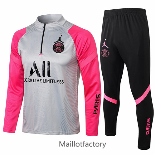 Achat Survetement du foot PSG Jordan 2021/22 Blanc/Rose