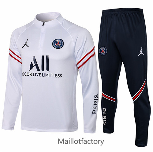 Achat Survetement PSG foot Jordan 2021/22 Blanc