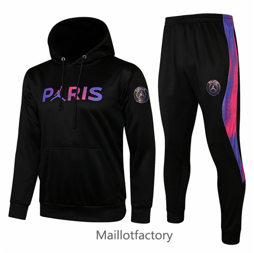 Achat Survetement du foot PSG Jordan 2021/22 a Capuche Noir