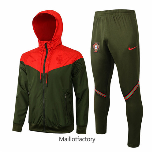 Achat Coupe vent de foot Portugal 2021/22 Armee Verte/ Rouge