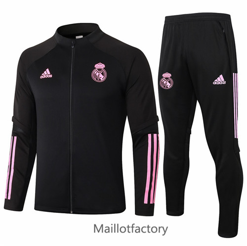 Achat Veste Survetement du foot Real Madrid 2020/21 Noir/Rouge