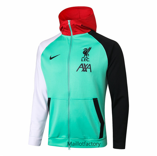 Achat Veste foot Liverpool 2020/21 à Capuche Vert