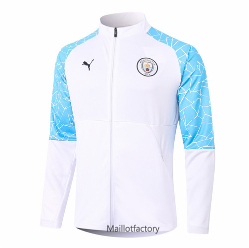 Achat Veste foot Manchester City 2020/21 Blanc