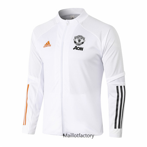 Achat Veste foot Manchester United 2020/21 Blanc