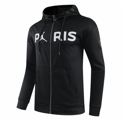 Achat Veste foot Jordan PSG 2020/21 à Capuche Noir