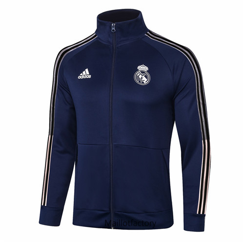 Achat Veste foot Real Madrid 2020/21 Bleu Marine Col Haut