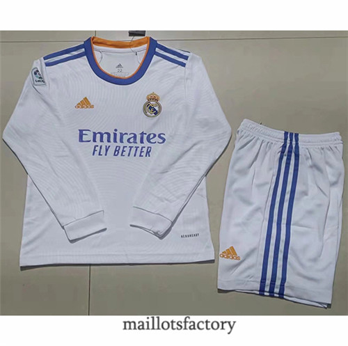 Achat Maillots du Real Madrid Enfant 2021/22 Domicile Manche Longue