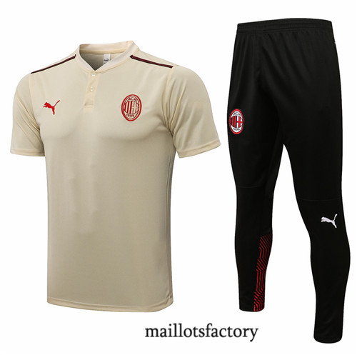 Achat Kit d'entrainement Maillot du Polo AC Milan 2021/22 Jaune