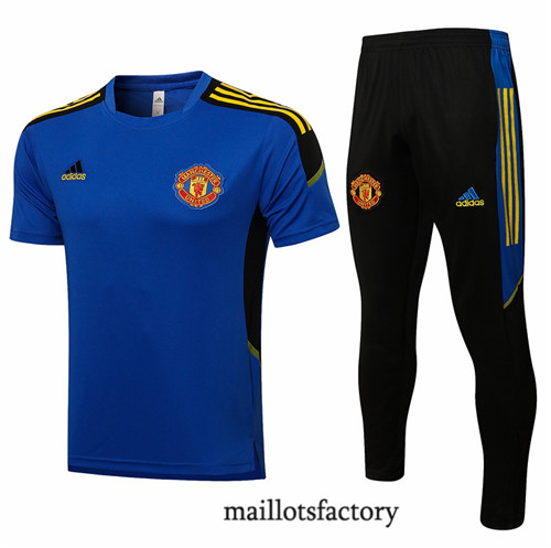 Achat Kit d'entrainement Maillot du Manchester United 2021/22 champions league Bleu