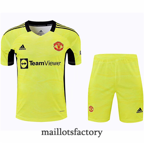 Achat Maillots du Manchester United + short 2021/22 Jaune