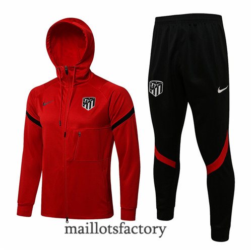 Achat Veste Survetement du Atletico Madrid 2021/22 à Capuche Rouge