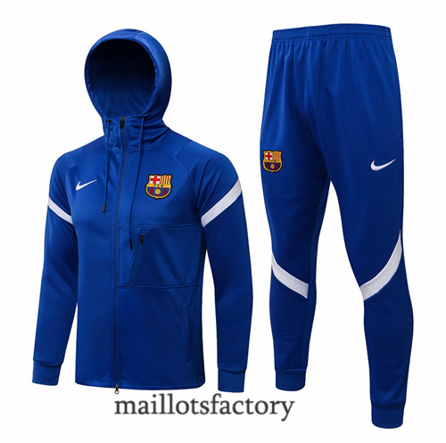 Achat Veste Survetement du Barcelone 2021/22 à Capuche Bleu