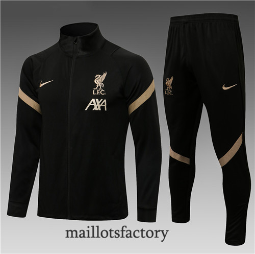 Achat Veste Survetement Enfant de foot Liverpool 2021/22 Noir/Jaune