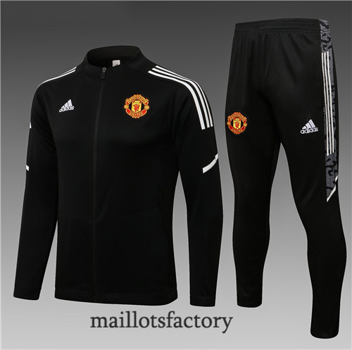 Achat Veste Survetement Enfant de foot Manchester United 2021/22 Champions League Noir