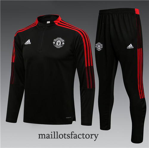 Achat Survetement Enfant de foot Manchester United 2021/22 Noir/Rouge