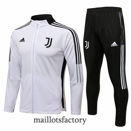 Achat Veste Survetement du Juventus 2021/22 Blanc/Noir