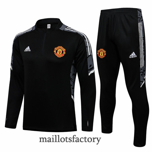 Achat Survetement du Manchester United 2021/22 Champions League Noir/Blanc