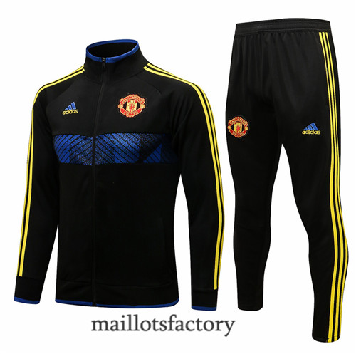 Achat Veste Survetement du Manchester United 2021/22 Noir Col Haut