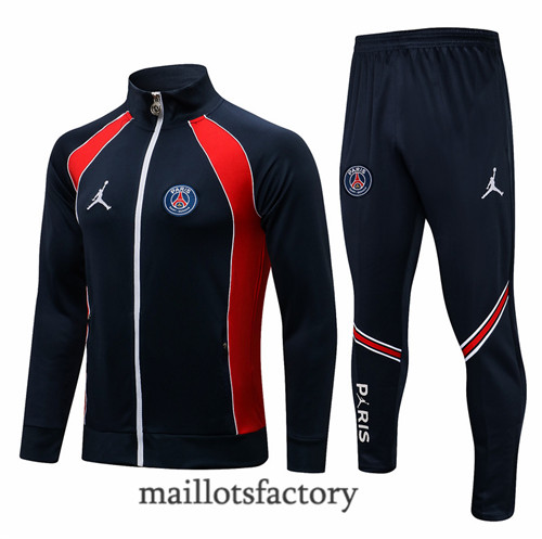 Achat Veste Survetement du PSG Jordan 2021/22 Bleu Marine/Blanc