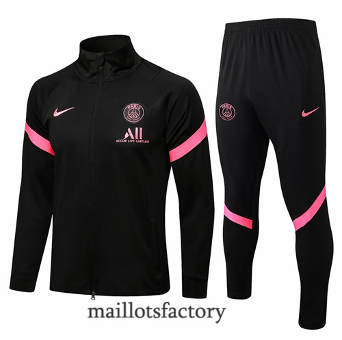 Achat Veste Survetement du PSG 2021/22 Noir Col Haut