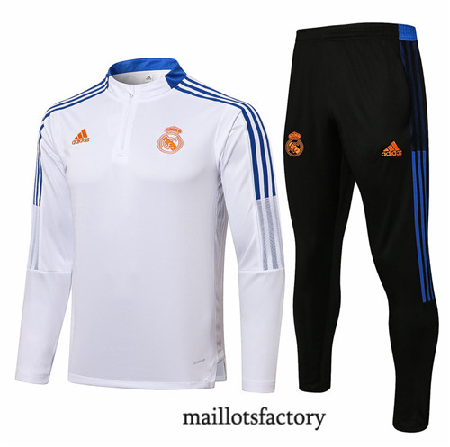 Achat Survetement du Real Madrid 2021/22 Blanc/Bleu