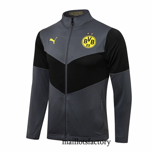 Achat Veste foot Borussia Dortmund 2021/22 Gris foncé Col Haut