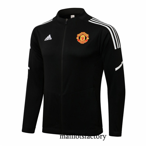 Achat Veste foot Manchester United 2021/22 Noir/Blanc Col bas