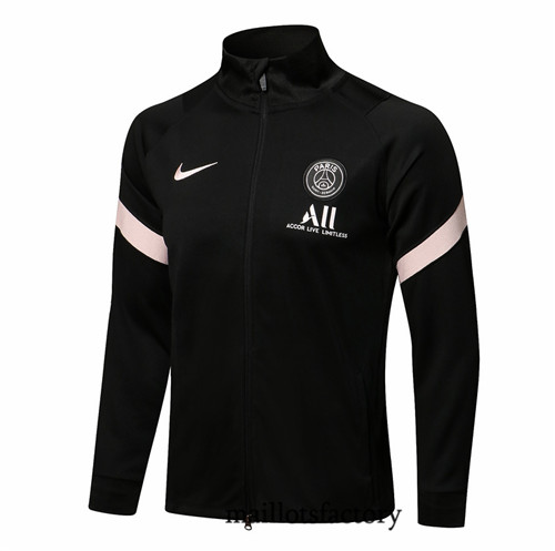 Achat Veste foot PSG 2021/22 Noir Col Haut