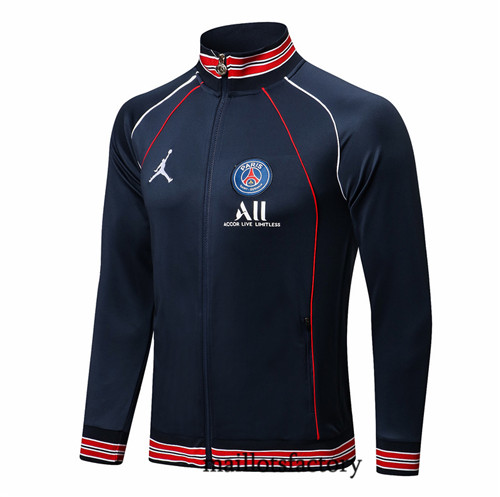 Achat Veste foot PSG Jordan 2021/22 Bleu Marine /Rouge