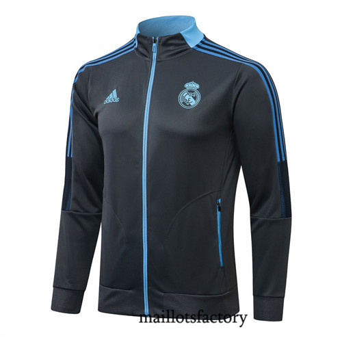 Achat Veste foot Real Madrid 2021/22 Gris foncé/Bleu