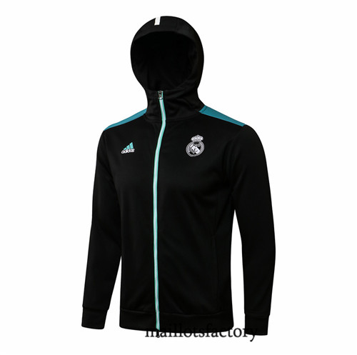 Achat Veste foot Sweat à capuche Real Madrid 2021/22 Noir/Bleu