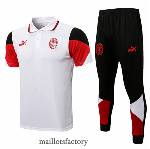 Site Maillot du Kit d'entrainement Maillot du AC Milan Polo 2021/22 Blanc