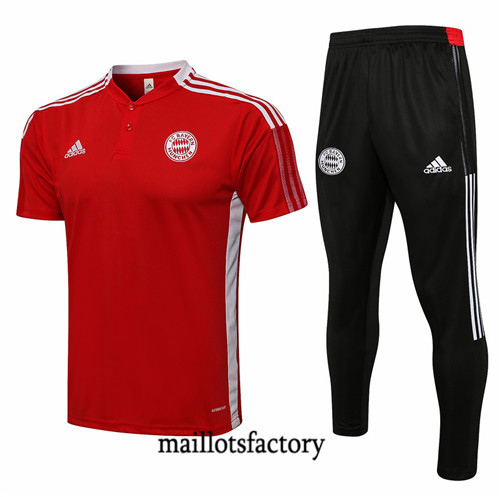 Site Kit d'entrainement Maillot du Bayern Munich Polo 2021/22 Rouge