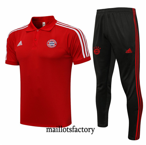 Site Kit d'entrainement Maillot du Bayern Munich Polo 2021/22 Rouge/Blanc