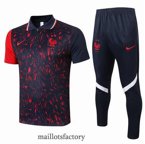 Site Maillot du Kit d'entrainement Maillot du France Polo 2021/22 Noir/Rouge