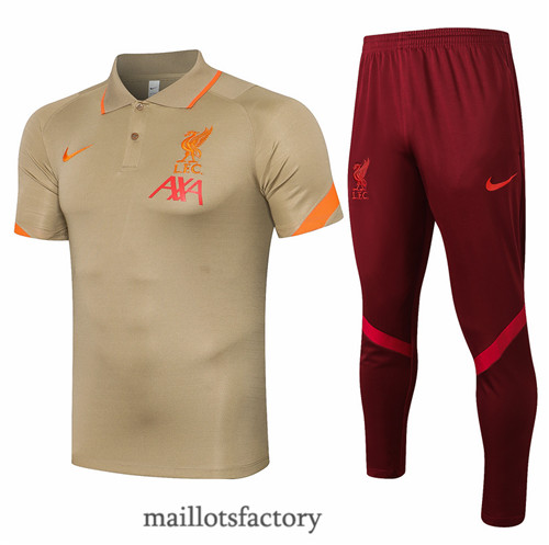 Site Maillot du Kit d'entrainement Maillot du Liverpool Polo 2021/22 Kaki