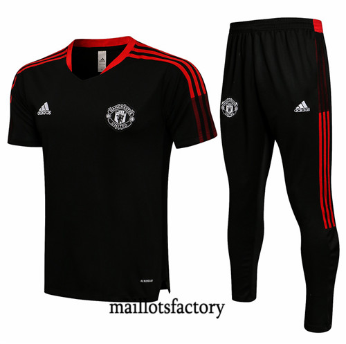 Site Kit d'entrainement Maillot du Manchester United 2021/22 Noir