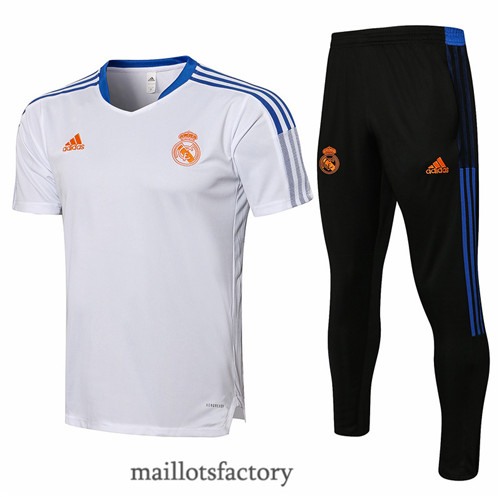 Site Maillot du Kit d'entrainement Maillot du Real Madrid 2021/22 Blanc