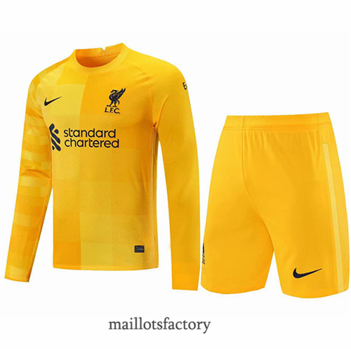 Grossiste Maillot du KIT Liverpool 2021/22 Gardien de but Manche Longue Jaune