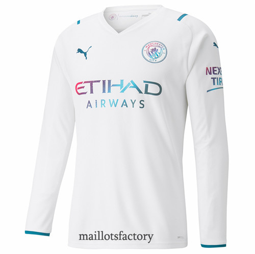 Grossiste Maillot du Manchester City 2021/22 Exterieur Manche Longue