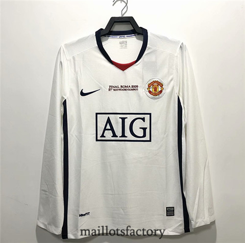 Soldes Maillot du Retro Manchester United 2008-09 Exterieur Manche Longue