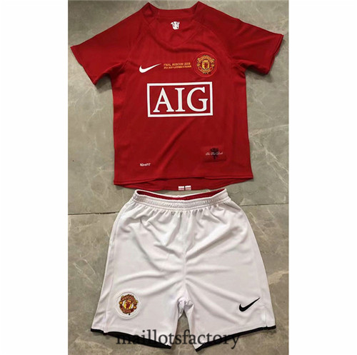 Soldes Maillot du Retro Manchester United Enfant 2007-08 Domicile