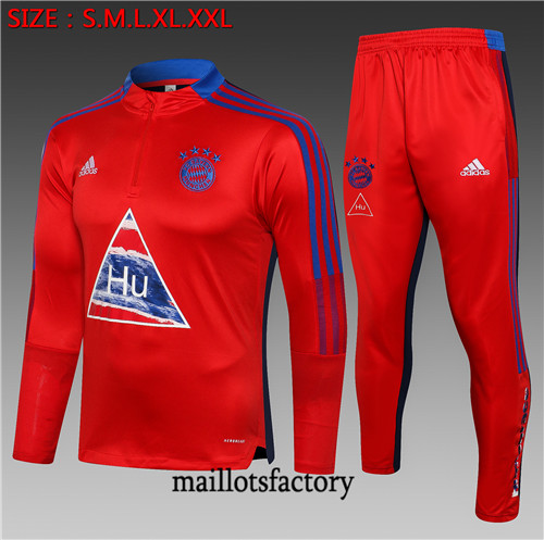 Soldes Survetement du foot Bayern Munich 2021/22 Rouge/Bleu